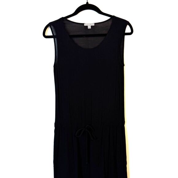 James Perse Black Sleeveless Drawstring Waist Dress Size 1 100% - Picture 2 of 7